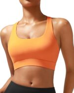 RUNNING GIRL High Impact Sports Bras for Women - Scoop Neck Strappy Sports Bra High Support Moulded Cup Workout Bra - Image 2