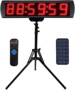 Race Clock with Tripod for Running Events, Large LED Stopwatch with Remote,Countdown/Count up Gym Timer for Home,Wall Digital Time Clocks - Image 2
