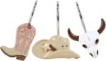 Retro Cowboy Decorative Shower Curtain Hooks Rings for Western Rodeo Wild West Shower Curtains Bathroom Decorations, Metal Rustproof Cute Bull Skull Cowboy Boots Hats Shower Curtain Hooks - Image 2