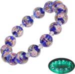 Rose luminous Bead Stretch Bracelet for Women, Firefly Glow in The Dark Luminous Healing Crystal Glass Beads Bracelet Jewelry for Women - Image 2