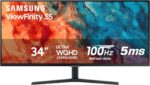 SAMSUNG 34" ViewFinity S50GC Series Ultrawide QHD Monitor, 100Hz, 5ms, HDR10, AMD FreeSync, Ultrawide Screen, Eye Care, Thin Bezels, PIP, PBP, LS34C50DGANXZA, 2023, Black - Image 2