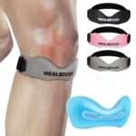 Silicone Patellar Tendon Support Strap, Adjustable Non-Slip Patella Band Stabilizer Knee Brace for Jumpers Knee, Tendonitis, Basketball, Volleyball, Squats, Gray - Image 2