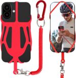 Silicone Phone Lanyard Holder with Carabiner, Universal Phone Strap,Anti-Theft Phone Case with retractable tether - Image 2