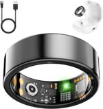 Smart Health Ring for Women Men, Fitness Tracker Ring with Heart Rate, Blood Oxygen, Sleep Tracker, Step Tracker, No Subscription Fee, IP68 Waterproof Smart Ring for iphone & Android (Black, 13#) - Image 2