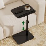 Sofa Side Tray Table for Couch - Set of 2 Adjustable Height 360° Swivel C Table for Sofa & Bed, Use as TV Tray Laptop Stand Snack Table Reading Desk, Fits Eating Working Studying - Image 2