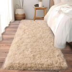 Soft Runner Rugs for Bedroom Hallways, 2x6 Beige Fluffy Shag Throw Area Rug Non Slip for Bedside Dorm, Long Shaggy Furry Carpet for Nursery Living Room - Image 2