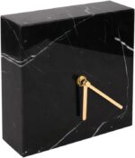 Solid Marble Modern Mantle Clock, Minimalist Clock - Sleek Marble Fireplace Decor with Unique Streaks, Square Analog Design for Decorations in Living Room and Mantel Decoration Fireplace - Image 2