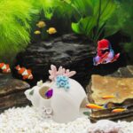 Starryfill Aquarium Decorations White Ceramic Conch Thematic Ornament with Three Holes for Betta Fish Passing or Hiding Safely,Betta Fish Tank for Small and Medium Fish - Image 2