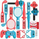 Switch Sports Accessories Bundle, 14 in 1 Sports Games Accessories Kit for Nintendo Switch/OLED Console & Joycons, Family Sports Party Pack Kit with Golf Clubs, Tennis Rackets, Swords - Image 2