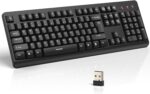 TECKNET Wireless Keyboard, 2.4G Silent Full-Size USB Keyboard with Number Pad, Ergonomic Keys & Foldable Feet, Compatible with Laptop, PC, Desktop, Surface, Windows 11/10/8/7 – QWERTY US Layout, Black - Image 2