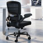 TRALT Ergonomic Office Chair - Desk Chair with Adjustable Lumbar Support Computer Chair - Mesh Comfy Chair with Flip-up Armrests - Gaming Chairs for Adults Home Office (Leather, Black) - Image 2