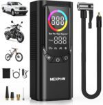 Tire Inflator Portable Air Compressor, NEXPOW 150PSI & 9000mAh Cordless Air Pump with Digital Tire Pressure Gauge, Accurate Dual LCD Display & LED Light, Tire Inflator for Car,Motorcycle,Bike,Balls - Image 2