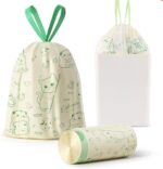 Trash bags, 4 Gallon Trash Bags Drawstring, Colorful & Portable Small Trash Bags with Cats & Mice Printed, Tear-Resistant Garbage Bags 4 Gallon for Bathroom Office Trash Cans, 32 Count - Image 2