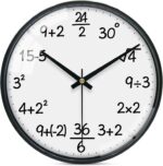 VIKMARI Glass Wall Clock 12 Inch Math Teaching Style Clock White Battery Operated Quartz Silent Non Ticking Wall Clocks for Classroom Bedroom Study Room - Image 2