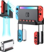Wall Mount for Nintendo Switch and Switch OLED, Metal Wall Mount Kit Shelf Accessories with 5 Game Card Holders and 4 Joy Con Brackets, Safely Store Switch Console Near or Behind TV, Black - Image 2