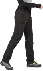 Wespornow Women's-Fleece-Lined-Hiking-Pants Snow-Ski-Pants Water-Resistance-Outdoor-Softshell-Insulated for Winter - Image 2