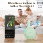 White Noise Sound Machine, Portable Sound Machine for Sleeping Adults & Baby, with Bluetooth 5.1/24 Soothing Sounds/Battery Powered/3 Timer Memory Function for Office/Bedroom/Travel（Green） - Image 2