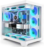 White PC Case, ATX Gaming PC Case with 7 PWM ARGB Fans Pre-Installed,Type-C Full-View Dual Tempered Glass, Gaming Computer CASE - Image 2
