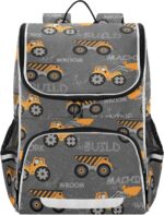 ZAZYXTJ Tractor Truck School Kids Backpack with Reflective Strip for Girls and Boys 6-12 Elementary Student Bookbag Middle School Bags - Image 2