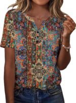 Zeagoo Womens Summer Tops Casual Short Sleeve V Neck Shirts Business Dressy Work Blouses - Image 2