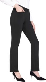 baleaf Womens Dress Pants 29"/31" Yoga Work Pants Straight Leg/Bootcut Pull On Slacks Business Casual Office Pockets - Image 2