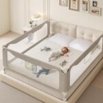 colorfarm Queen Size Toddler Bed Rail 3-Sided Bed Rail Guard with Safety Lock - Adjustable Bedrails for Baby Infant Child (78.7x78.7x59) - Image 2