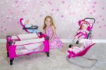 fash n kolor 4 Piece Pink Baby Doll Set, Includes - 1 Pack n Play with Carry Bag, 2 Doll Stroller, 3 Doll High Chair, 4 Infant Seat, - Image 2