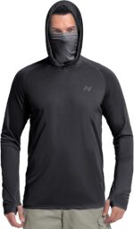 isnowood Sun Shirt UPF 50+ Men's Fishing Long Sleeve Hooded Rash Guard Hiking Swimming Running UV Protection Hoodie - Image 2