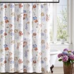 jinchan Vintage Floral Shower Curtain Waterproof Fabric Botanical Flower Plant Shower Curtains for Bathroom Elegant Luxury with 12 Hooks Blossom Red Multi 70x72 Inches - Image 2