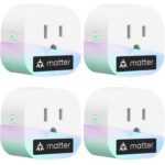 meross Matter Smart Plug Mini, FFS Easy Setup, 100% Privacy Smart Outlet, Compact Size, Support Apple Home, Alexa, Google Home with Schedule and Timer, App and Voice Control, 2.4G Wi-Fi Only (4 Pack) - Image 2