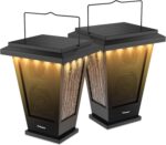 pohopa Bluetooth Speakers Waterproof, Solar Powered 2 Packs True Wireless Stereo Sound 20W Dual Pairing Lantern Indoor Outdoor Speakers with 20 Piece LED Lights, Richer Bass, Black - Image 2