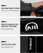 INBIKE Breathable Bike Gloves for Men Women, Full Finger Pad Cycling Gloves, Touchscreen Reflective Mountain Biking Bicycle - Image 8