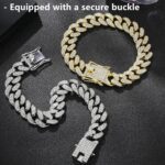 2 Pcs Diamond Cuban Link Kitten Walking Collar with Secure Buckle Pet Rhinestones Necklace Metal Chain Jewelry Accessories for Cats Dogs Kittens Puppies 10inch, Gold and Slivery - Image 5