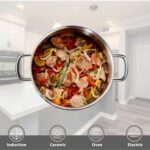Stainless Steel pots and pans set, 6 Piece Nonstick Induction Kitchen Cookware Set, Works with Induction/Electric and Gas Cooktops, Nonstick, Oven Safe, Camping Cookware - Image 7