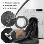 Washable Rug 10x14 Area Rugs for Living Room - Stain Resistant Non-Slip Backing Boho Rug for Bedroom,Durable & Ultra-Thin Vintage Large Area Rug(10x14,Black) - Image 6