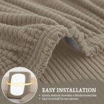 Sectional Couch Covers for Sofa Cushion L Shaped Couch Cover Washable Soft Couch Cushion Covers Stretch Sofa Slipcovers with 2 Pcs Pillowcases(3-Piece 2 Seater + 1 Chaise, Khaki) - Image 6