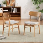 Christopher Knight Home Lucious Fabric / Oak Finish Dining Chairs, 2-Pcs Set, Light Beige - Image 3