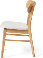 Christopher Knight Home Lucious Fabric / Oak Finish Dining Chairs, 2-Pcs Set, Light Beige - Image 6