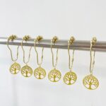 Tree of Life Shower Curtain Hooks Set of 12, Rust Proof Shower Curtain Rings for Bathroom, Metal Decorative Shower Curtain Hangers Bathroom Accessories - Image 7
