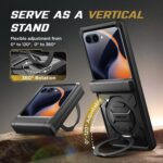 TONGATE for Motorola Razr 2025 Case/Razr 2024 Case with Screen Protector, [360° Spin Magnetic Stand] [Compatible with Magsafe] [Hinge Protection] Full-Body Military Drop Phone Cover, HD Black - Image 3