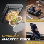 TONGATE for Motorola Razr 2025 Case/Razr 2024 Case with Screen Protector, [360° Spin Magnetic Stand] [Compatible with Magsafe] [Hinge Protection] Full-Body Military Drop Phone Cover, HD Black - Image 4