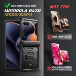 TONGATE for Motorola Razr 2025 Case/Razr 2024 Case with Screen Protector, [360° Spin Magnetic Stand] [Compatible with Magsafe] [Hinge Protection] Full-Body Military Drop Phone Cover, HD Black - Image 8