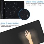 Extra Large Mouse Pad 31.5 x 11.8 in, Gaming Mousepad with Stitched Edges, Premium Microfiber Cloth Surface, Waterproof Non-Slip Base Keyboard Desk Mat for Home Office Gaming, Black - Image 3
