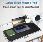 Extra Large Mouse Pad 31.5 x 11.8 in, Gaming Mousepad with Stitched Edges, Premium Microfiber Cloth Surface, Waterproof Non-Slip Base Keyboard Desk Mat for Home Office Gaming, Black - Image 6