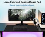 Extra Large Mouse Pad 31.5 x 11.8 in, Gaming Mousepad with Stitched Edges, Premium Microfiber Cloth Surface, Waterproof Non-Slip Base Keyboard Desk Mat for Home Office Gaming, Black - Image 7