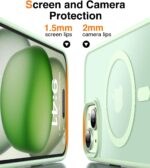 Meifigno Magic Mag Series Designed for iPhone 15 Plus Case, [Military Grade Protection & Compatible with MagSafe], Translucent Matte Back with Aluminum Alloy Keys Designed for 15 Plus 6.7", Green - Image 7