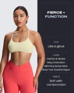 Aoxjox Women's Workout Sports Bras Fitness Ivy Low Impact Bra Yoga Crop Tank - Image 3