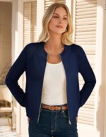 GRACE KARIN Womens Long Sleeve Zip Up Cardigan Sweaters Lightweight Fall Fashion Sweater Jacket Knitted Fall Clothes - Image 3