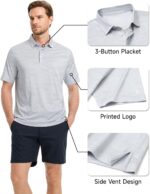 Rouen Polo Shirts for Men Moisture Wicking Quick Dry Lightweight Jacquard Performance Polo Shirts Casual Collared Golf Shirts - Image 5