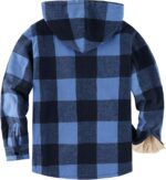 Men's Thick Fleece Plaid Jacket Flannel Shirts Sherpa Lined Full Zip Up Hoodie Winter Coat with Pockets - Image 3